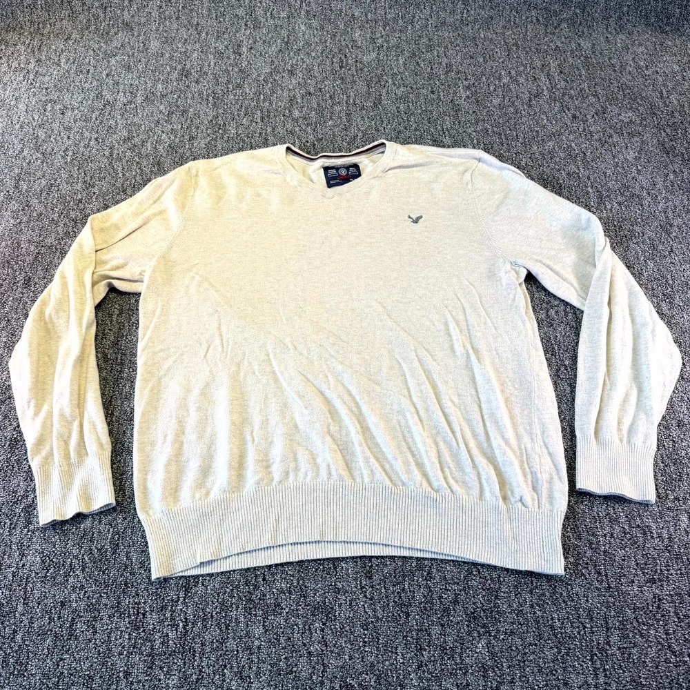 American Eagle Outfitters Sweater Mens 2XL Heather Gray Cotton Athletic Fit